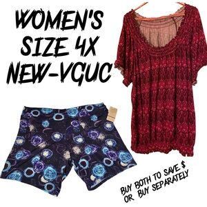 Women's plus size 4x -shorts(⭐️NEW⭐️) &short sleeve top (vguc)